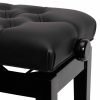 Piano Bench Black Solid Wood