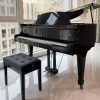 Piano Bench Adjustable, Black Walnut Wood Piano Stool Padded Piano Seat Cushion,Piano Stool,Music Bench