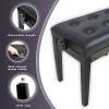 Piano Bench Adjustable, Black Walnut Wood Piano Stool Padded Piano Seat Cushion,Piano Stool,Music Bench