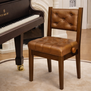 Piano Chair with Back Support Brown