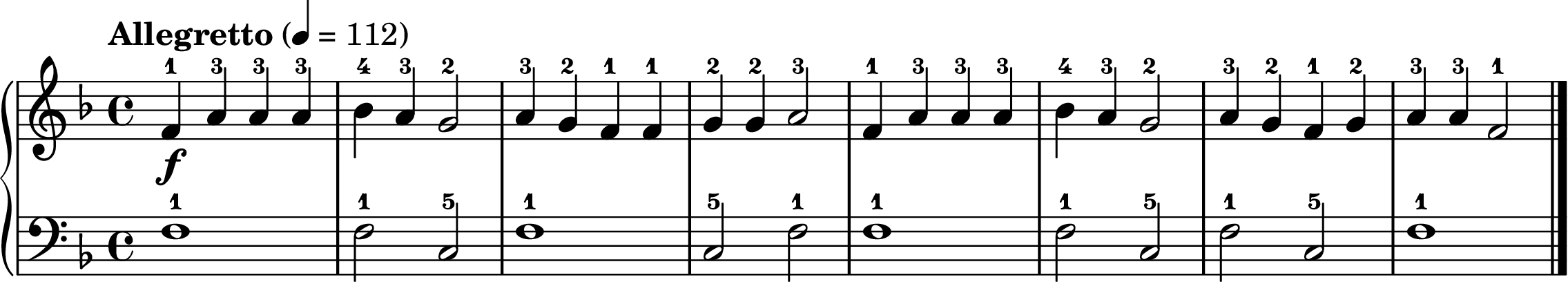 Alouette easy piano sheet music section A