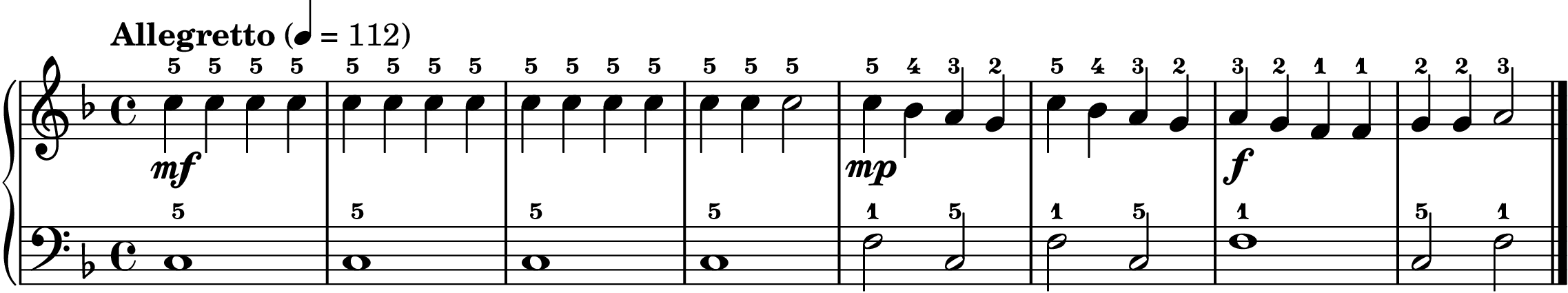 Alouette easy piano sheet music section B