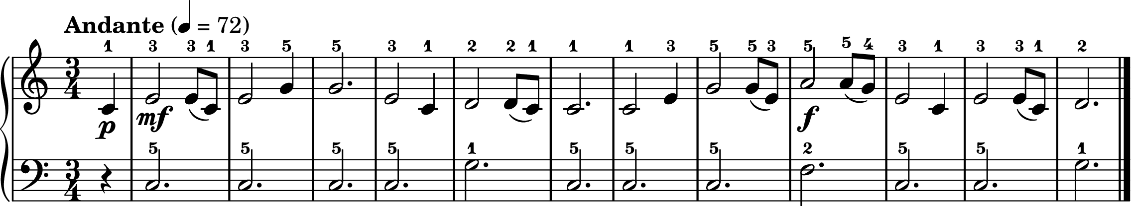 Amazing Grace easy piano sheet music section A