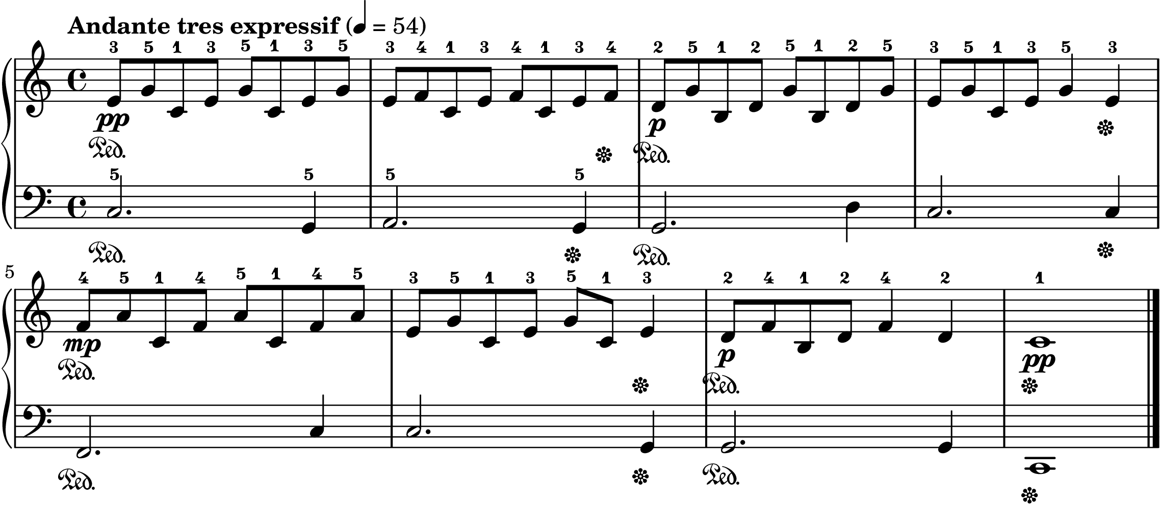 Clair de Lune easy piano sheet music full score