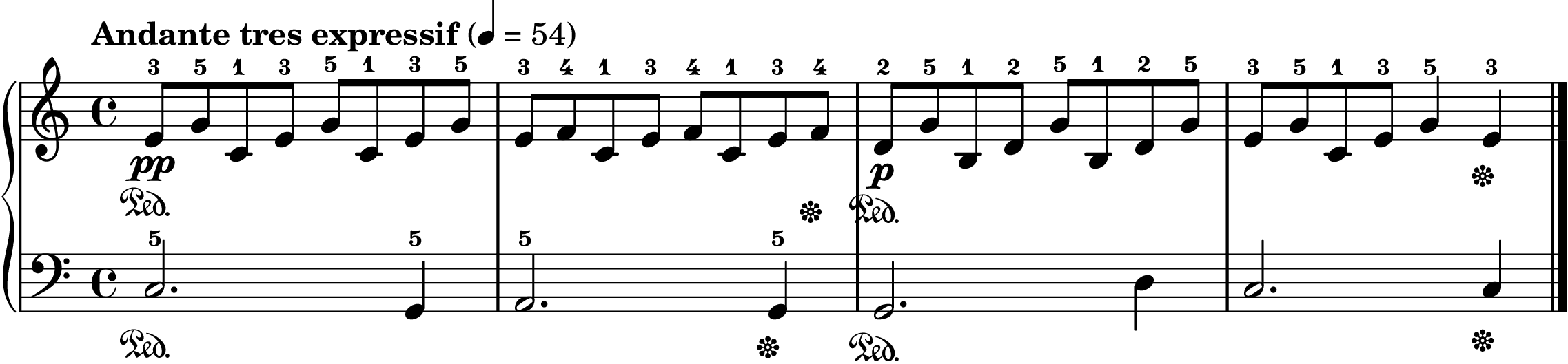 Clair de Lune easy piano sheet music section A