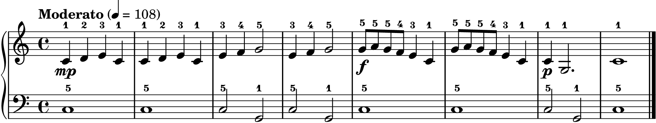 Frere Jacques easy piano sheet music section B