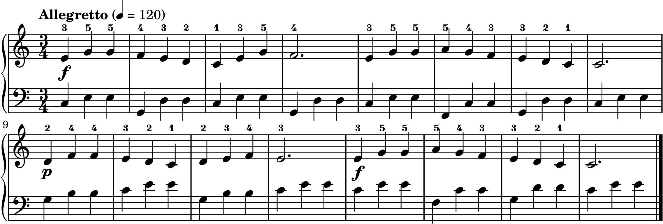 the German Dance easy piano sheet music full score