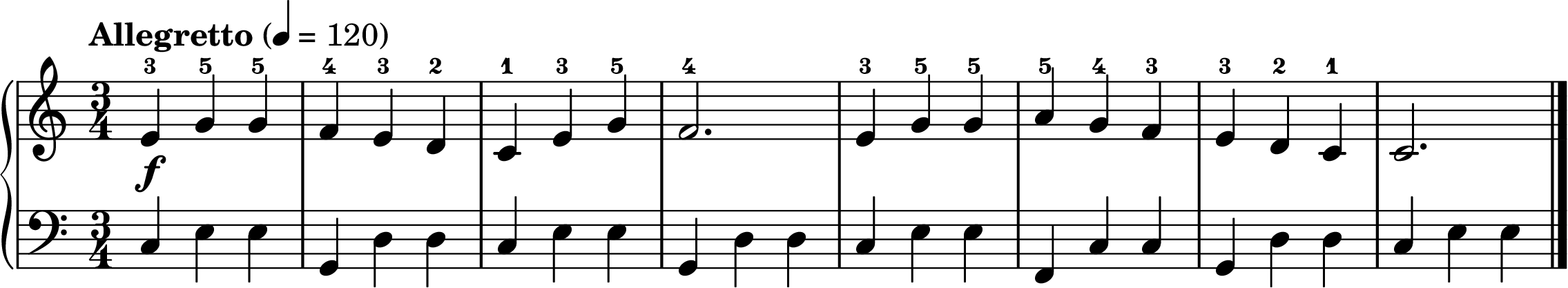 the German Dance easy piano sheet music section A