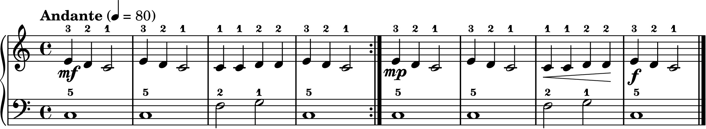 Hot Cross Buns easy piano sheet music full score