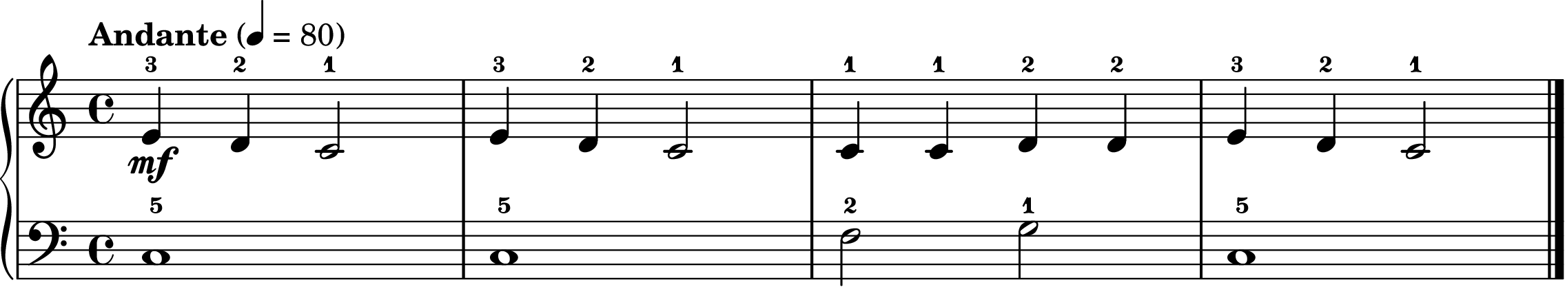 Hot Cross Buns easy piano sheet music section A