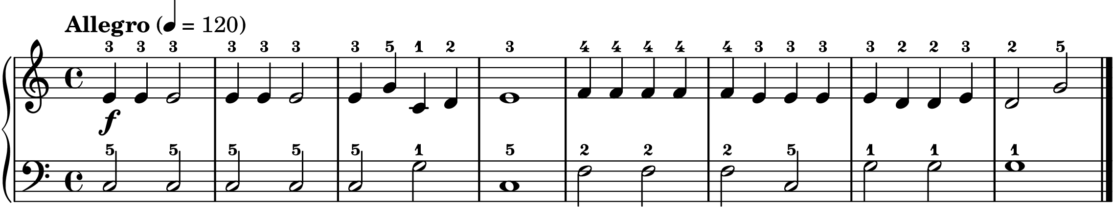 Jingle Bells easy piano sheet music section A