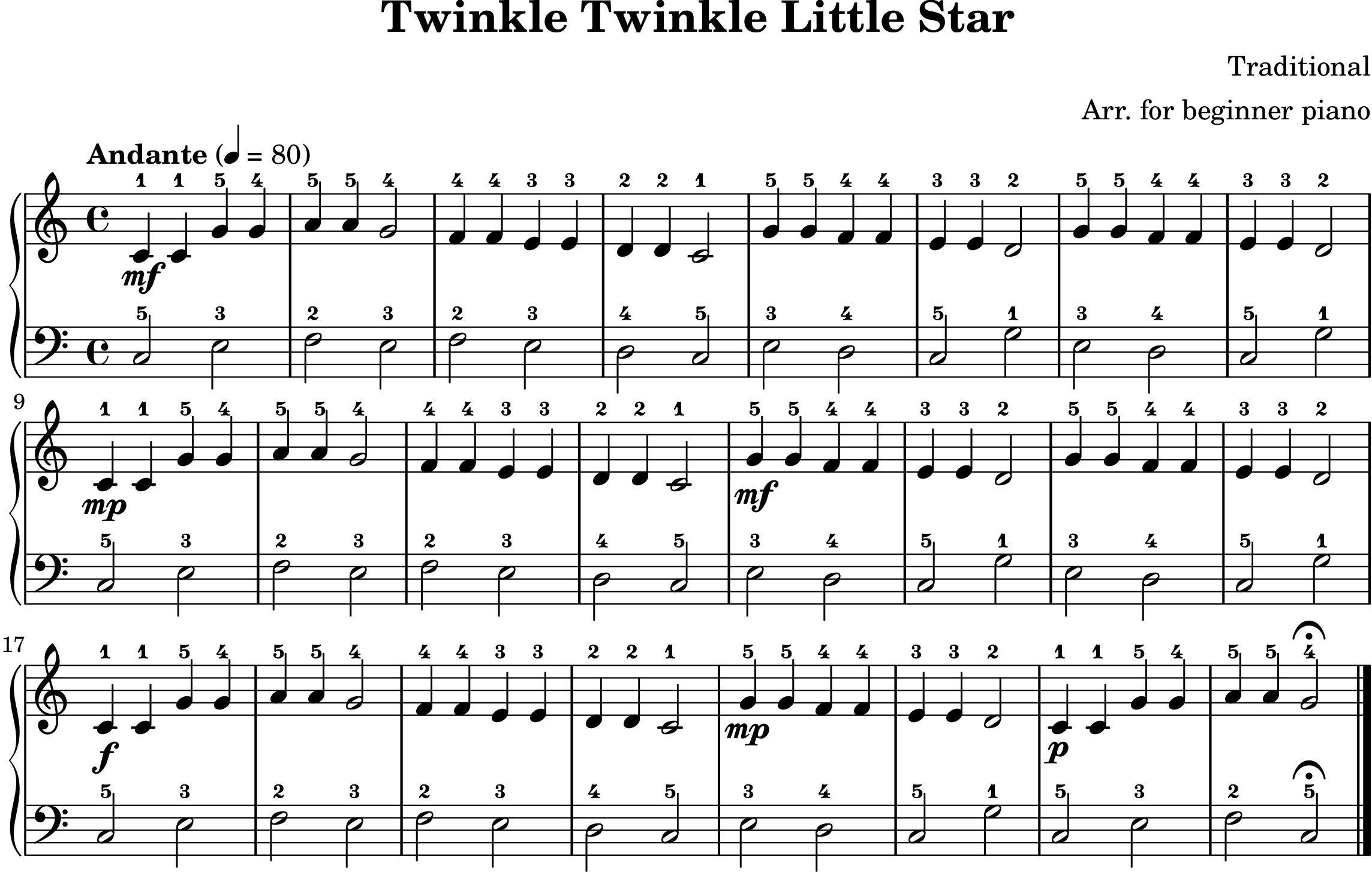 Level 1 piano sheet music preview