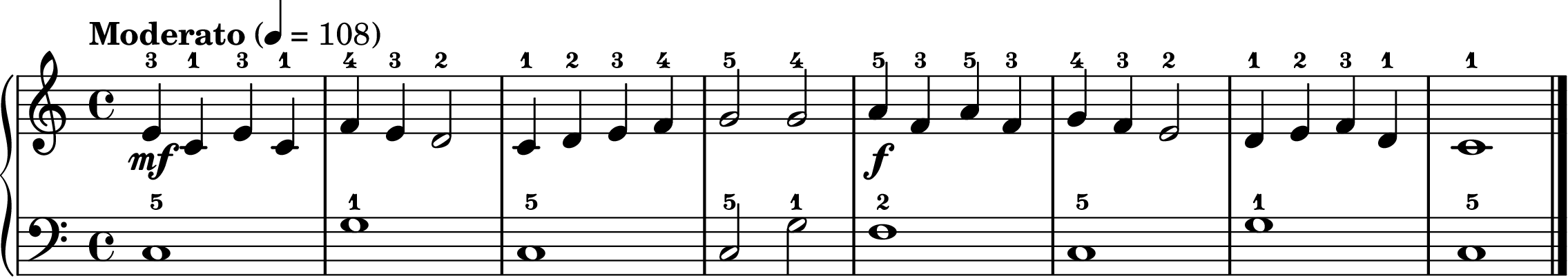 Lightly Row easy piano sheet music section A