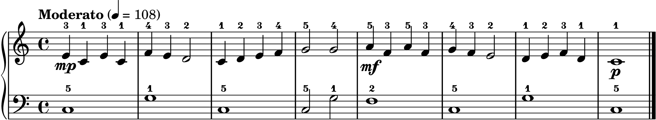 Lightly Row easy piano sheet music section B