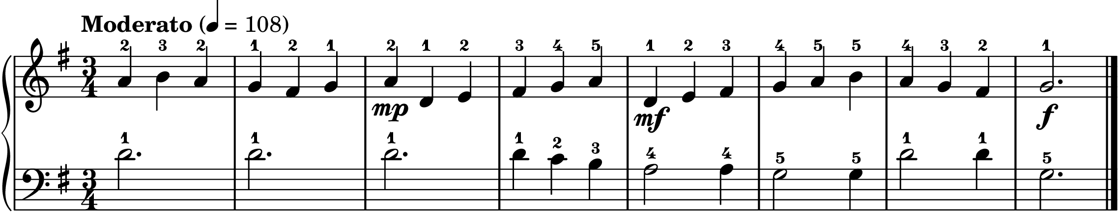 the Minuet in G easy piano sheet music section B