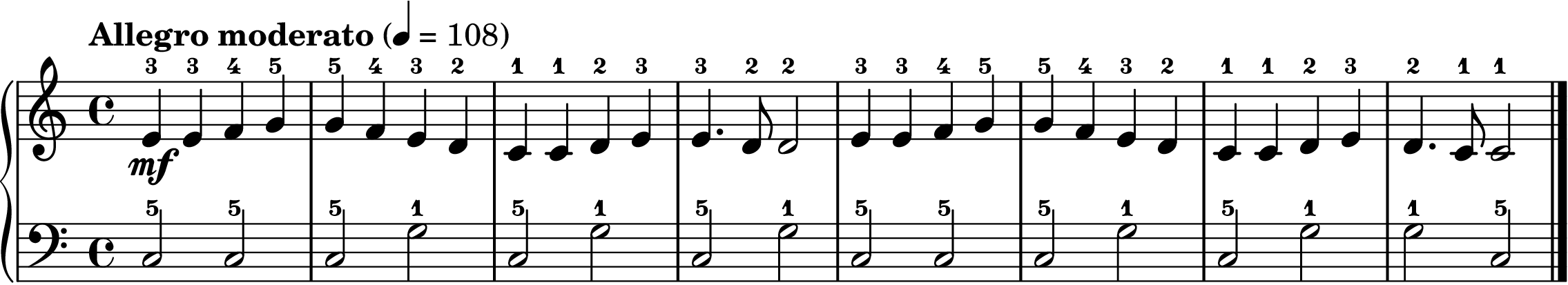 Ode to Joy easy piano sheet music section A