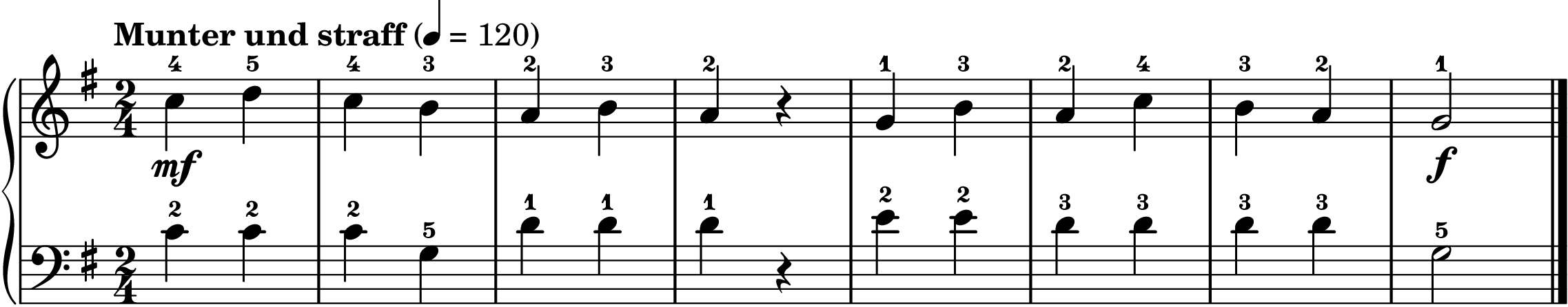 the Soldiers' March easy piano sheet music section B
