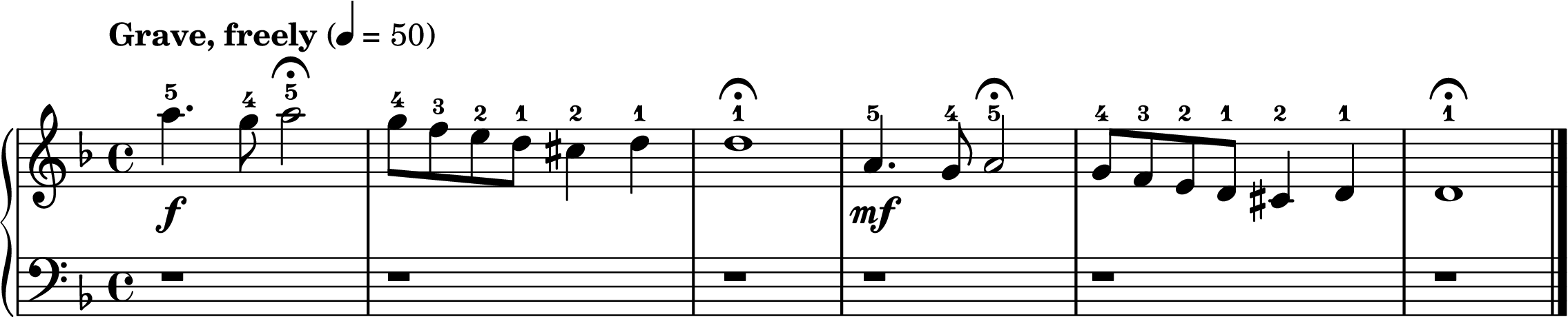 the Toccata in D minor easy piano sheet music section A