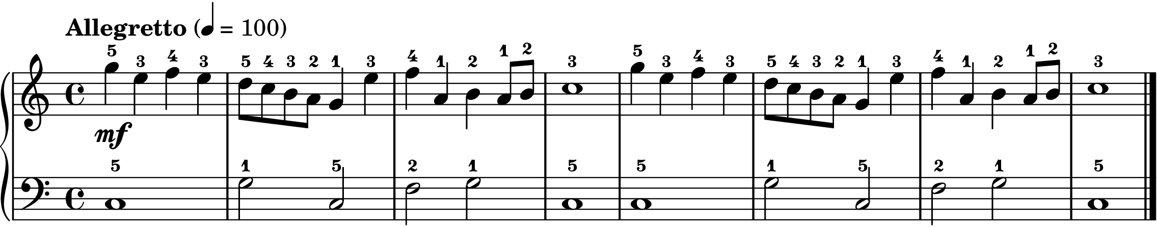 All Things Bright and Beautiful easy piano sheet music section A