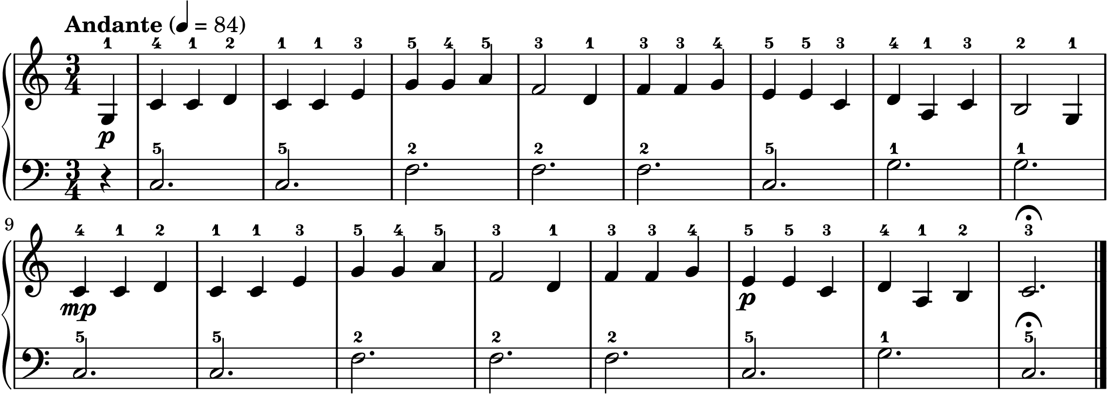 Away in a Manger easy piano sheet music full score