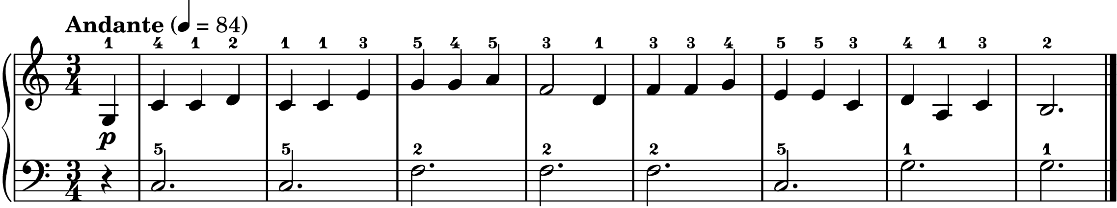 Away in a Manger easy piano sheet music section A