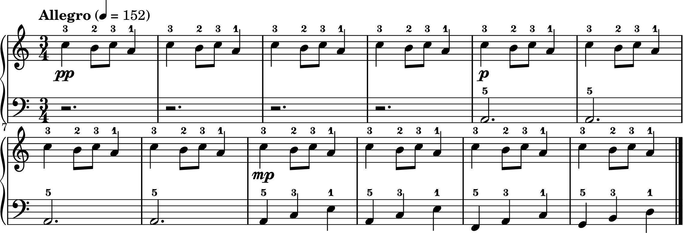 Carol of the Bells easy piano sheet music section A