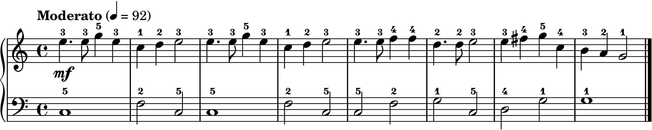 Come, Ye Thankful People, Come easy piano sheet music section A