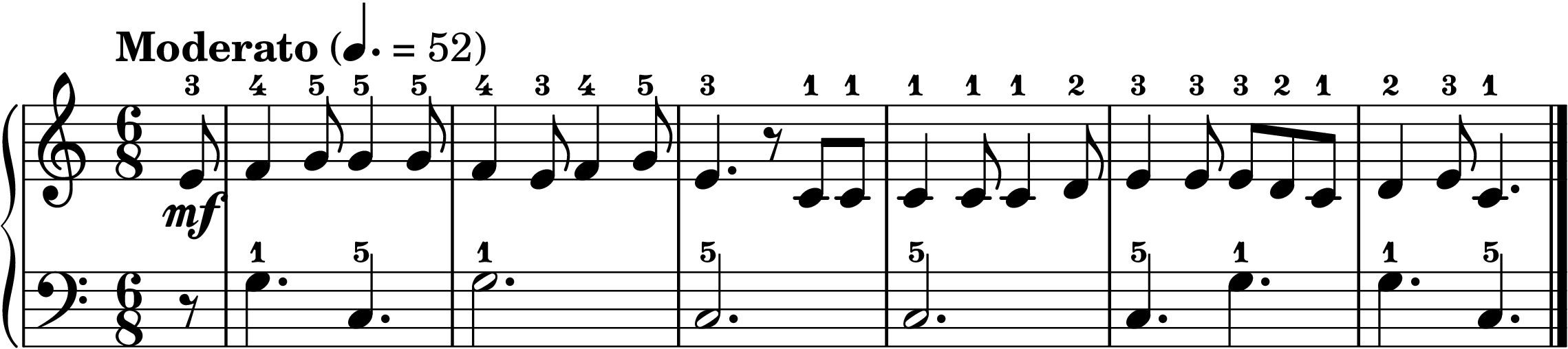 Itsy Bitsy Spider easy piano sheet music section B