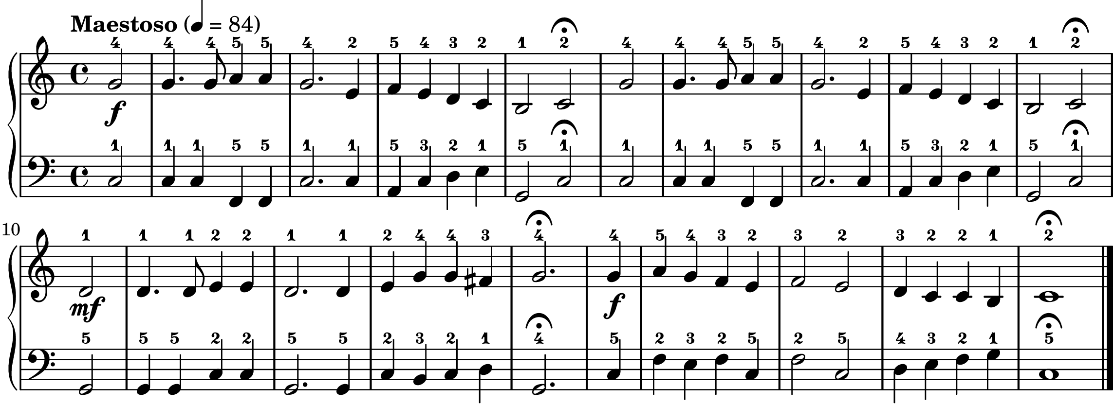 Now Thank We All Our God easy piano sheet music full score