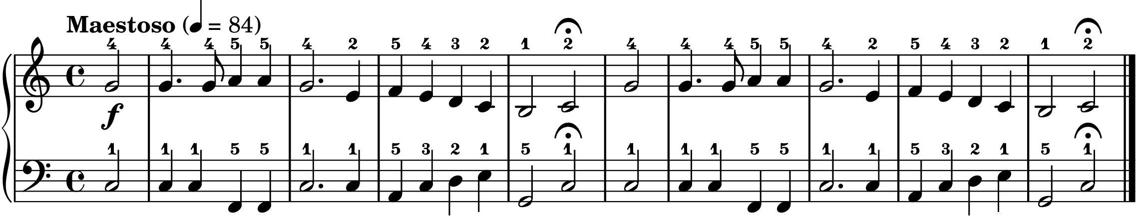Now Thank We All Our God easy piano sheet music section A