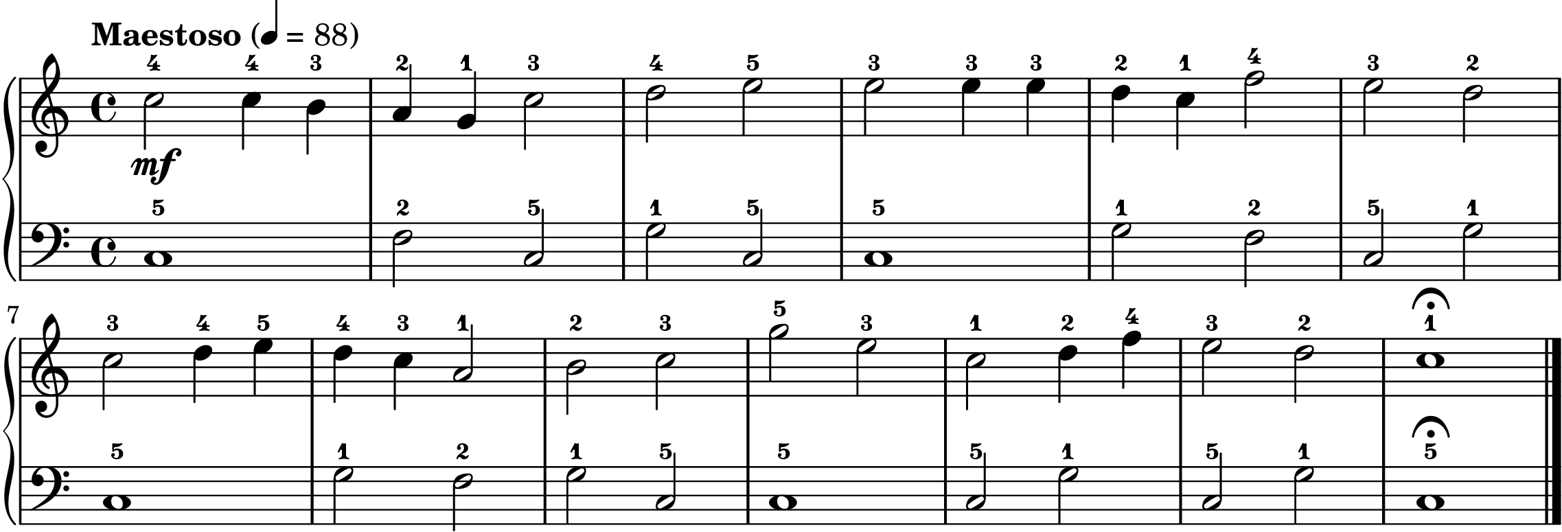 Old 100th easy piano sheet music full score