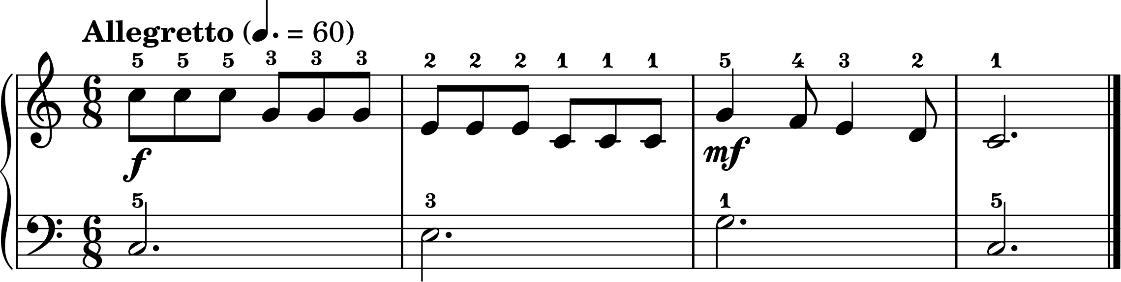 Row, Row, Row Your Boat easy piano sheet music section B