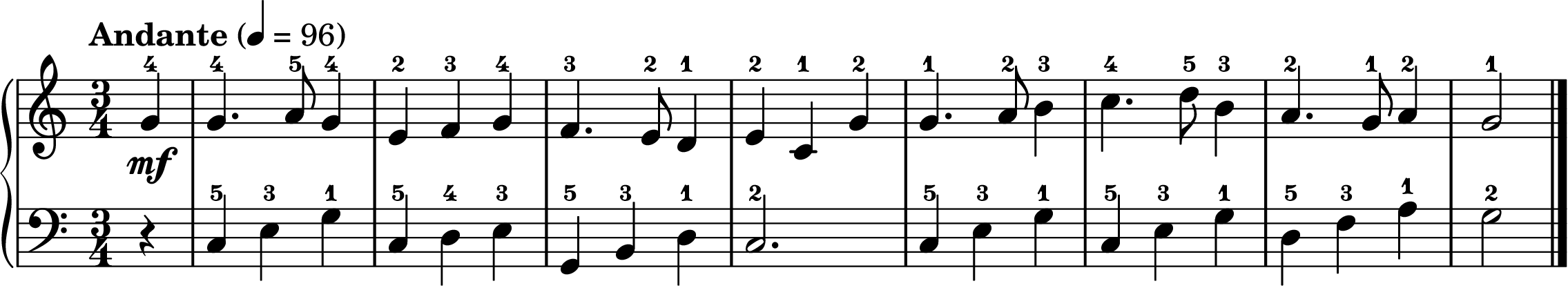 We Gather Together easy piano sheet music section A