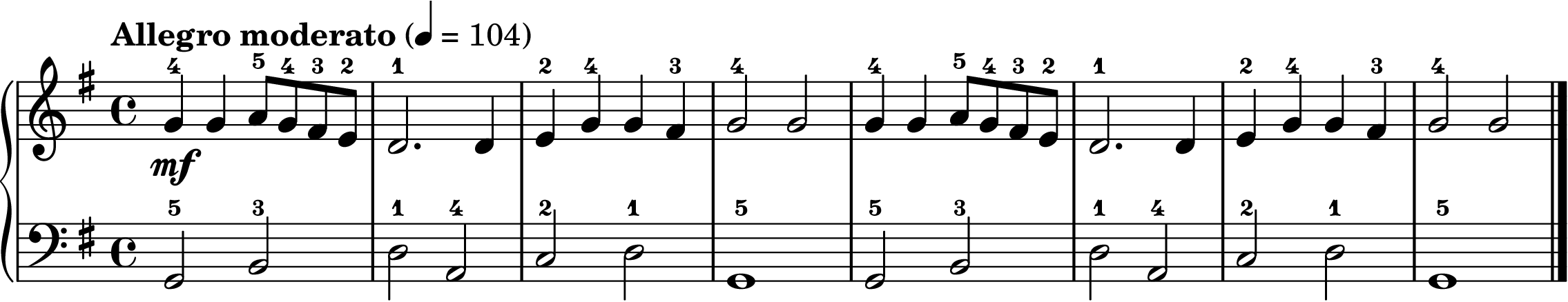 Ding Dong Merrily on High easy piano sheet music section A