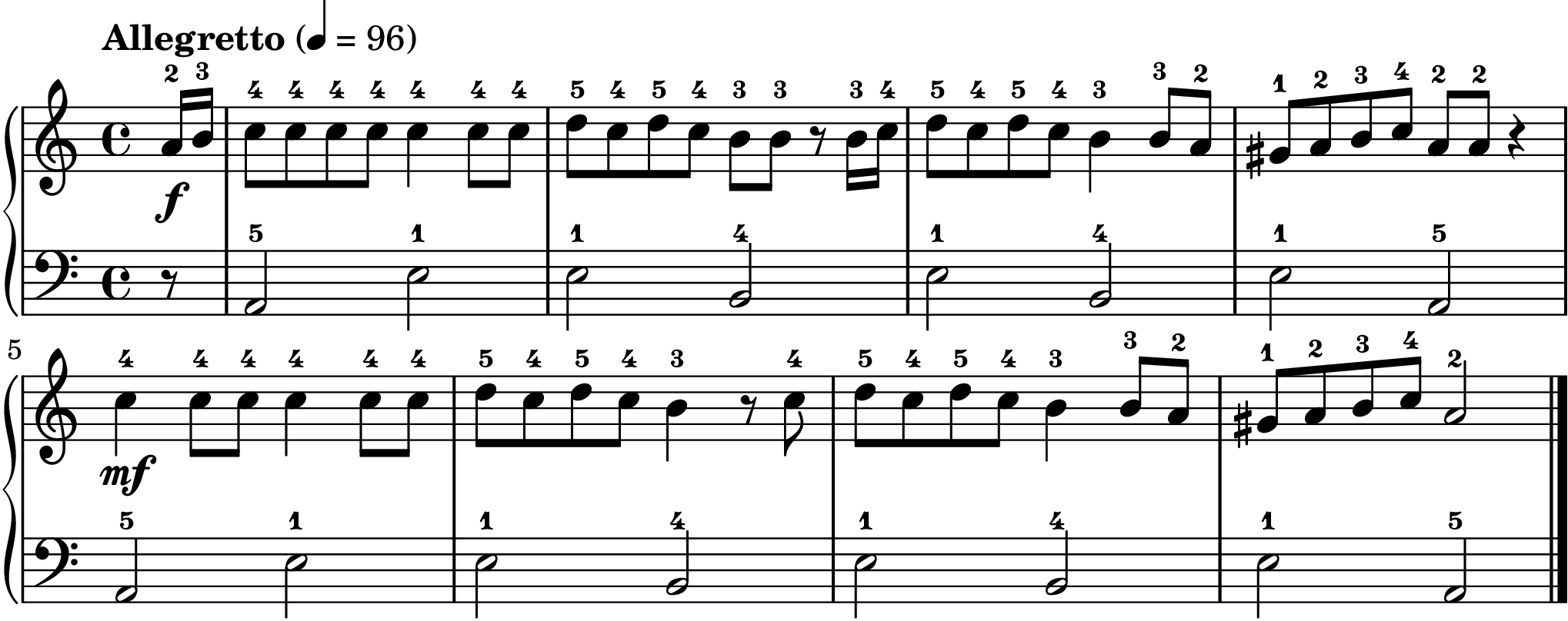 Los peces en el río, partitura de piano fácil, sección B