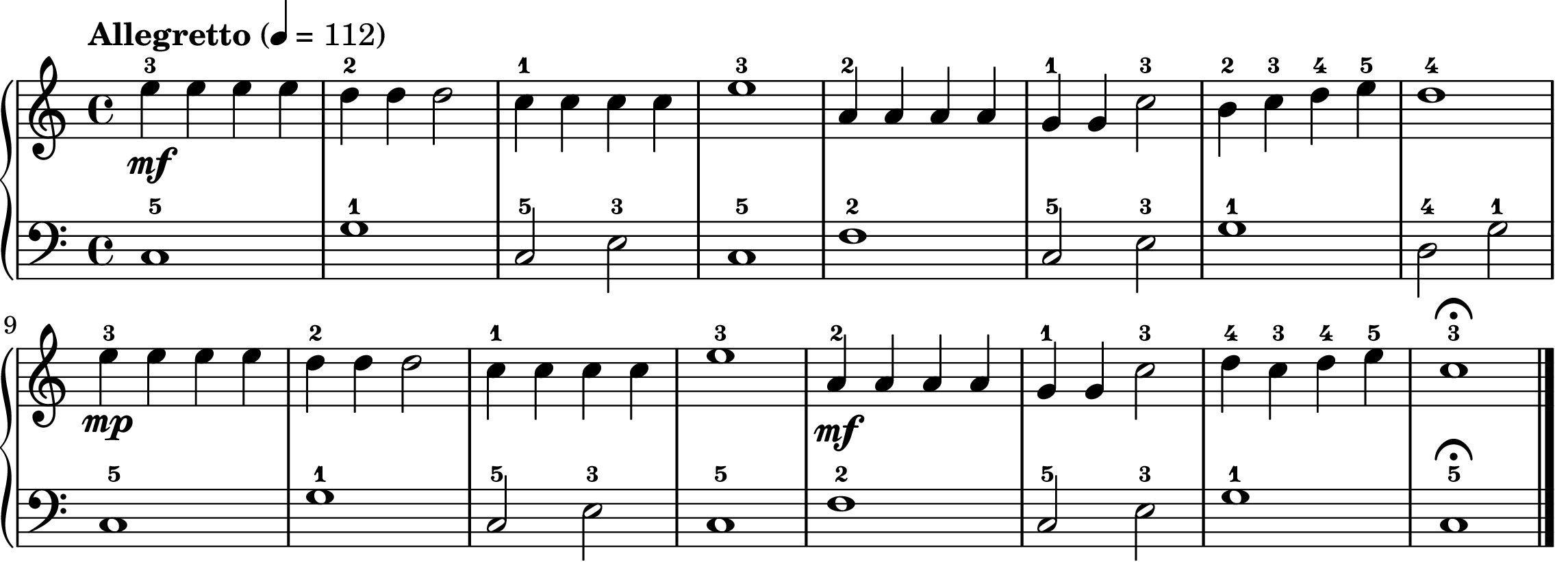 Jolly Old Saint Nicholas easy piano sheet music full score