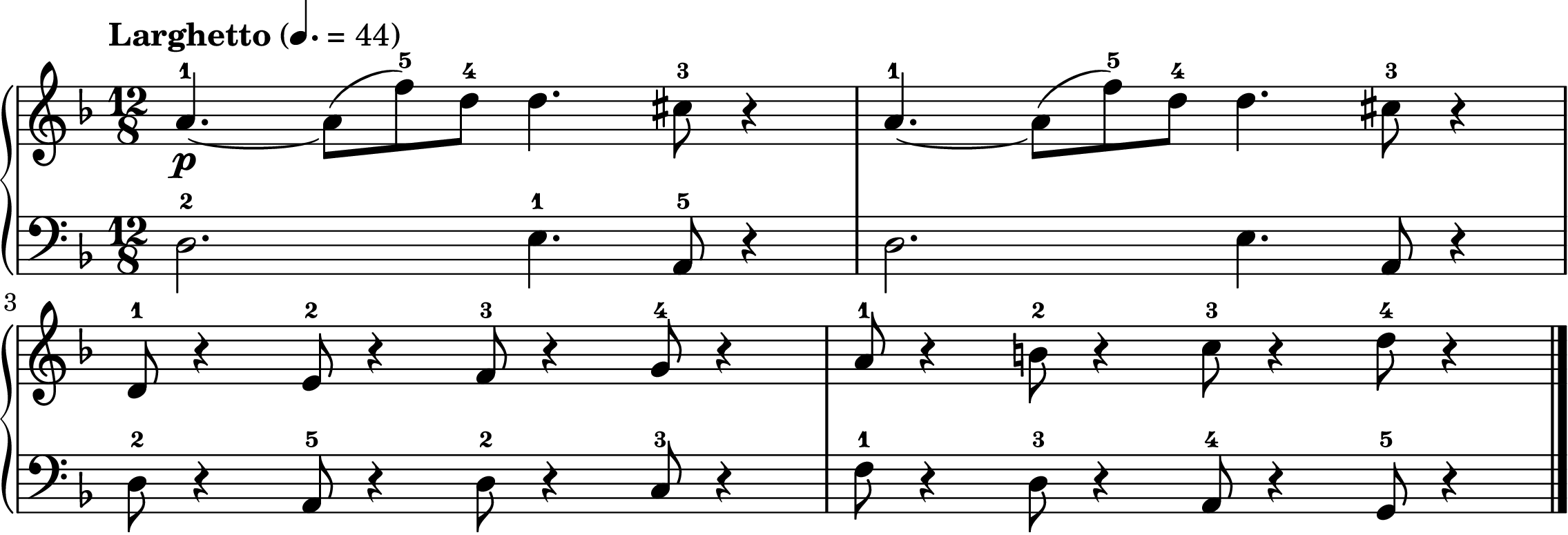the Lacrimosa easy piano sheet music section A