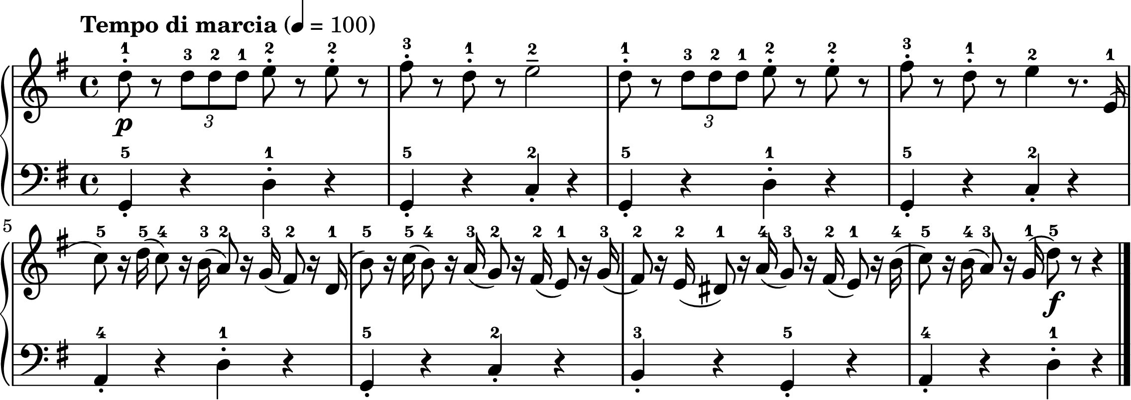 Nutcracker March easy piano sheet music section A