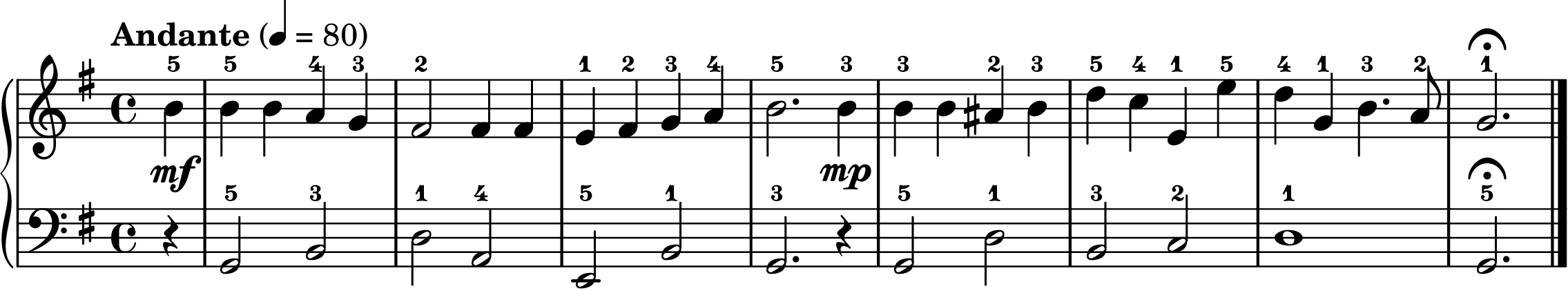 O Little Town of Bethlehem easy piano sheet music section B