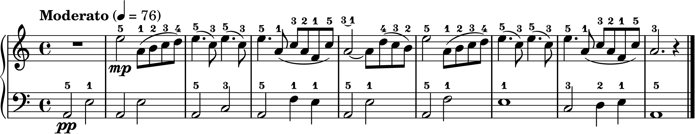 the Swan Lake theme easy piano sheet music section A